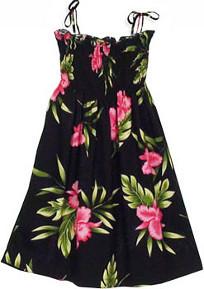 Girls' Orchid Fern Black Maxi Dress – Kona Supply Co.