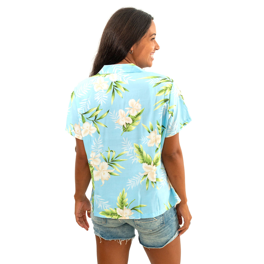 Women's Orchid Fern Light Blue Shirt – Kona Supply Co.